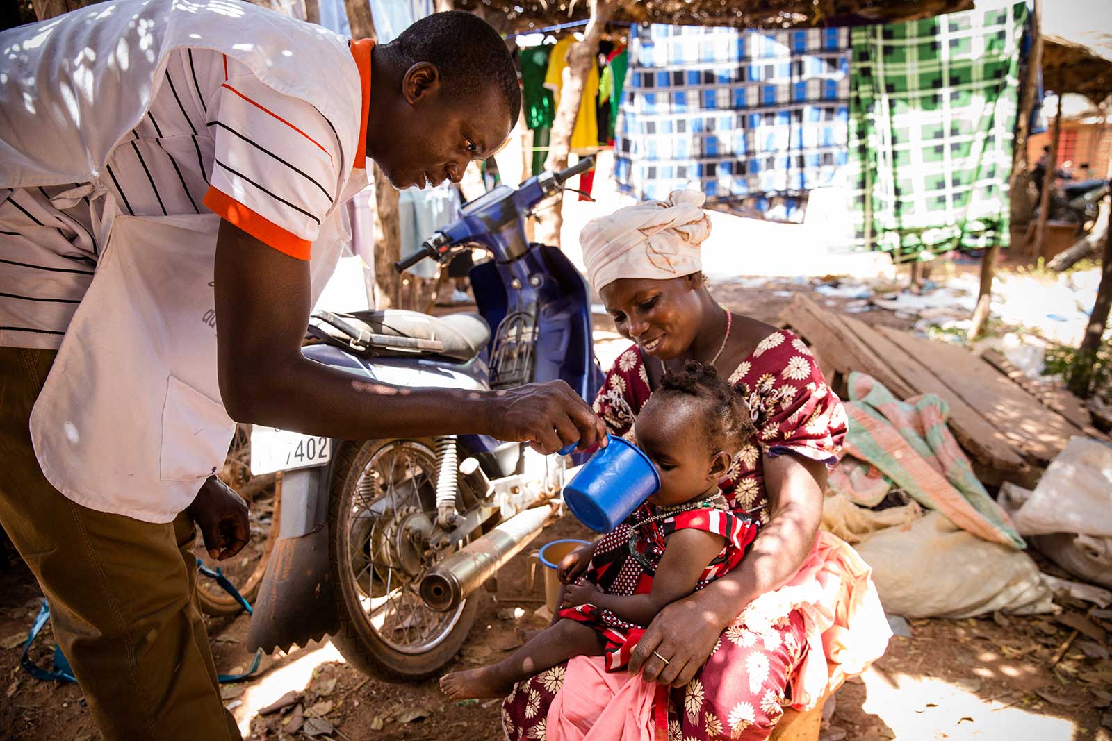 A Child getting fed